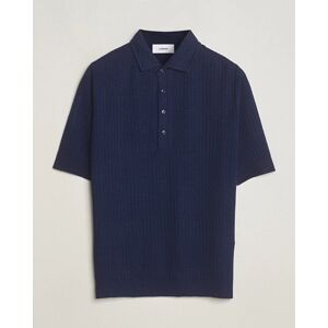 Lardini Structured Linen/Cotton Polo Navy