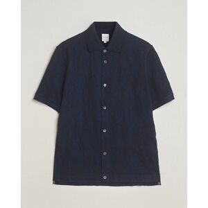 Paul Smith Floral Jacquard Short Sleeve Shirt Navy
