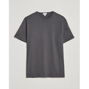 Sunspel Crew Neck Cotton Tee Charcoal