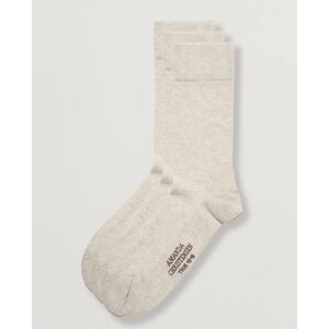 Amanda Christensen 3-Pack True Cotton Socks Sand Melange