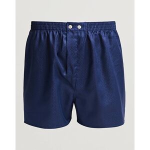 Derek Rose Classic Fit Woven Cotton Boxer Shorts Navy