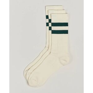 Sweyd 3-Pack Two Stripe Cotton Socks White/Green