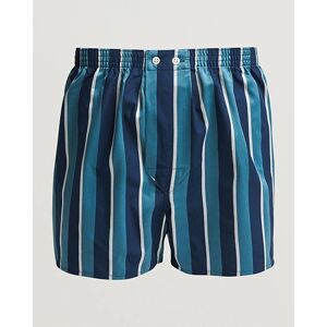 Derek Rose Classic Fit Woven Cotton Boxer Shorts Teal