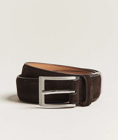 Loake 1880 William Suede Belt Dark Brown