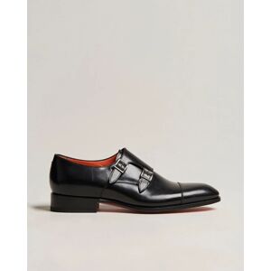 Santoni Blake Double Monk  Black Calf