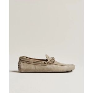 Tod's Lacetto Gommino Carshoe Taupe Suede