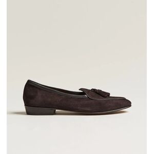 Baudoin & Lange Sagan Classic Tassel Loafers Dark Brown Suede