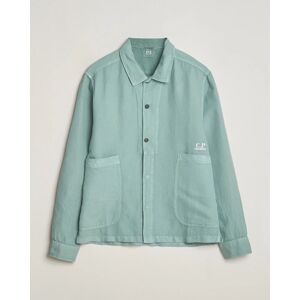 C.P. Company Broken Linen/Cotton Overshirt Light Green