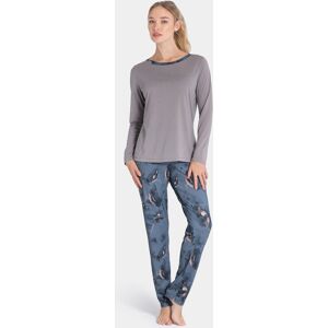 IMPETUS Pyjama de femme avec imprimé floral en Modal BLEU L femme