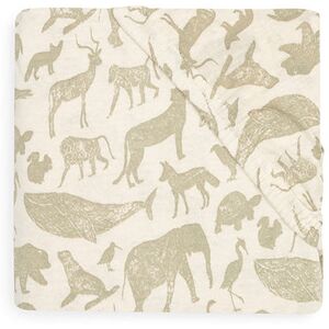 Jollein Drap-housse Jersey 60x120cm Animaux Vert Olive - Drap housse