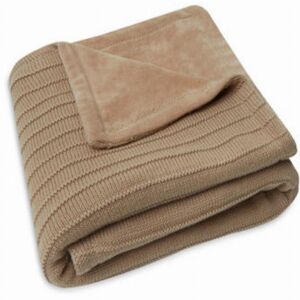 Jollein Couverture Berceau 75x100cm Pure Knit Biscuit Velours GOTS - Couverture berceau