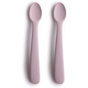 Mushie Lot de 2 cuillères silicone rose - Couverts bébé