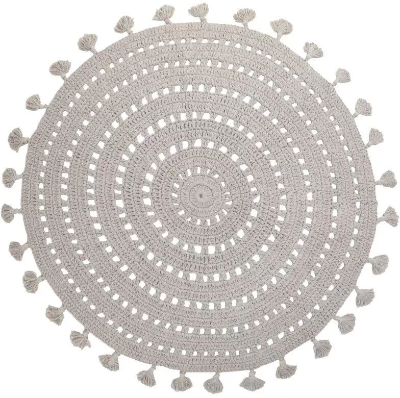 Tapis Coton Nila Pearl Grey par Nattiot - Ø 120 cm - Tapis enfant