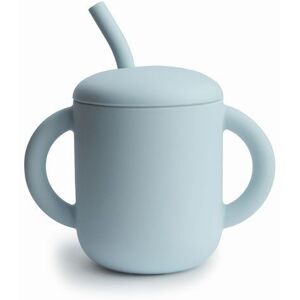 Mushie Tasse d'apprentissage avec paille - Powder Blue - Gobelet bébé