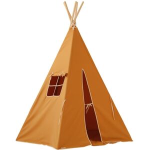 Moi Mili Tente TIpi avec pompoms et tapis Orange Ochre - Tipi