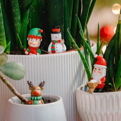cadeauxfolies Lot de 4 figurines de Noël pour plantes - Publicité cadeauxfolies Lot de 4 figurines de Noël pour plantes - Publicité