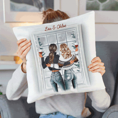Housse de Coussin Personnalisée Illustration Hivernale - Troppotogo - Publicité Housse de Coussin Personnalisée Illustration Hivernale - Troppotogo - Publicité