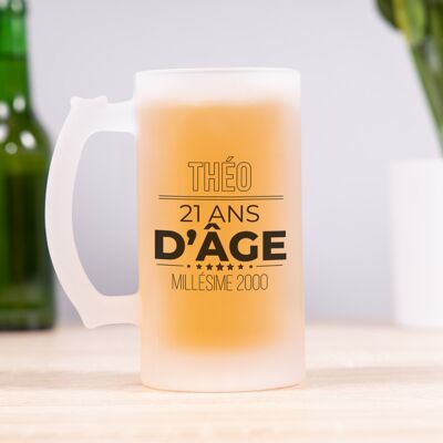 troppotogo Mug à Bière Personnalisé - Cadeau d'Anniversaire - Verre Satiné - Publicité troppotogo Mug à Bière Personnalisé - Cadeau d'Anniversaire - Verre Satiné - Publicité
