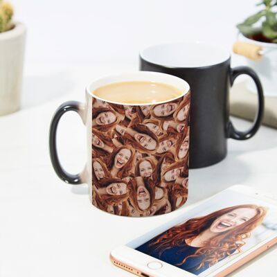 Mug en céramique personnalisé avec visage - Compatible lave-vaisselle - Publicité Mug en céramique personnalisé avec visage - Compatible lave-vaisselle - Publicité
