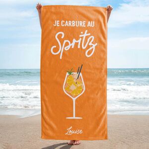 Marque Modèle - Serviette de plage personnalisée avec boisson et texte - Publicité Marque Modèle - Serviette de plage personnalisée avec boisson et texte - Publicité