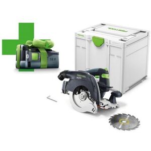 ACTION Festool Scie circulaire a capot basculant sans fil HKC 55 EB Basic 577034 y compris 1 batterie gratuite incluse dans la livraison