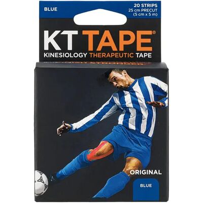 KT Tape - Bande de kinésiologie en coton bleu prégauchée - 25x5 cm - Publicité KT Tape - Bande de kinésiologie en coton bleu prégauchée - 25x5 cm - Publicité