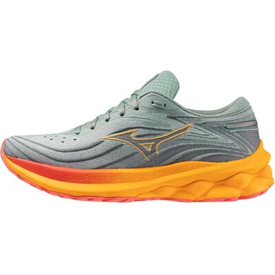 Chaussures de running Mizuno Wave Skyrise 5 Femme - SS24 Gris / Orange - Publicité Chaussures de running Mizuno Wave Skyrise 5 Femme - SS24 Gris / Orange - Publicité