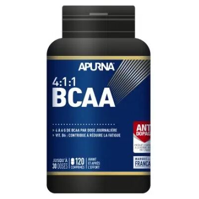 Apurna BCAA 4:1:1 - Soutien musculaire - 120 comprimés - Publicité Apurna BCAA 4:1:1 - Soutien musculaire - 120 comprimés - Publicité