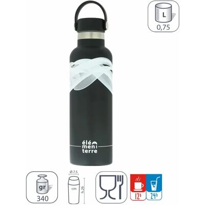 Bouteille Isotherme ÉLÉMENTERRE Kukumber - 750ml En Acier Inoxydable à Double Paroi - Publicité Bouteille Isotherme ÉLÉMENTERRE Kukumber - 750ml En Acier Inoxydable à Double Paroi - Publicité