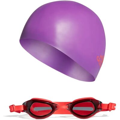 Kit de bonnet de bain et lunettes enfant adidas TU - Publicité Kit de bonnet de bain et lunettes enfant adidas TU - Publicité