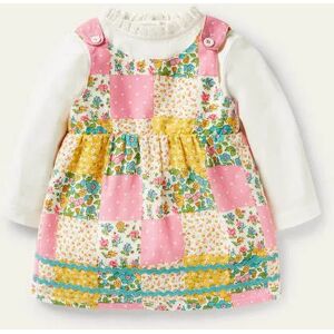 Ensemble avec robe chasuble à motif patchwork Fille Boden, Multi 3-4a - Publicité