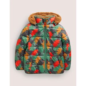 Autumn Leaf Reversible Teddy Puffer Jacket Garçon Boden, GRN 11-12a - Publicité