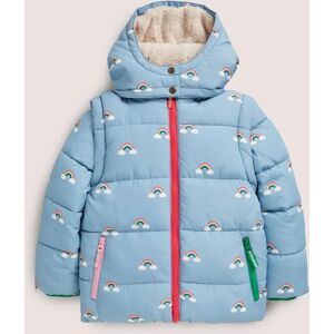 Blue Rainbow Print Puffer Jacket Fille Boden, BLU 11-12a - Publicité