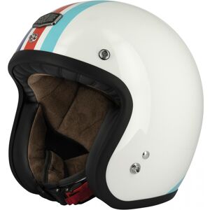 Casque jet Gasoline Cafe Racer S250 blanc/bleu/rouge brillant- 2XL rouge 2XL female