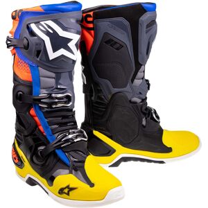 Bottes cross Alpinestars Tech 10 noir/jaune/bleu/rouge fluo- US-12 rouge US-12 male