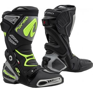 Bottes cuir racing Forma ICE Pro noir/gris/jaune fluo- 45 45