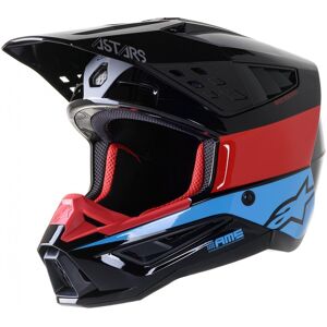 Casque cross Alpinestars S-M5 Bond noir/rouge/cyan brillant- M bleu M female