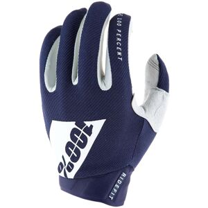 Gants moto cross 100% Ridefit marine/blanc- S blanc S male