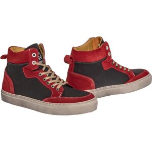 Baskets moto cuir/textile Helstons Kobe Armalith rouge/gris- 44 44 male