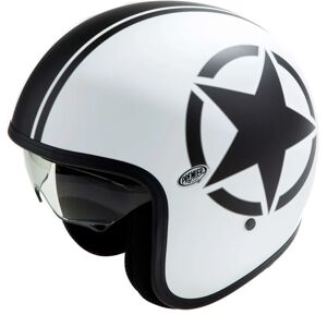 Casque jet Premier Vintage SG 8BM blanc/noir mat (ECE 22.06) - L noir L female