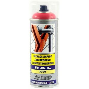 Bombe peinture Rouge signalisation brillant acrylique RAL 3020 Motip 4