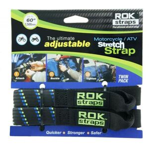 Rok Straps Sangles a clips Rok Stretch noires / bleues 150 cm