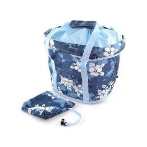 Panier de velo 12,8L V BIKE en polyester avec motif fleurs bleues + f