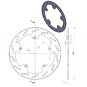 NG Brake Disc Disque de frein NG Brakes Disc D.280 avant Aprilia RS 1999 MBK X-POWE