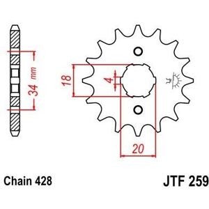 Pignon JT Sprockets Acier pas 428 17 dents - Pour Daelim VC 125 Roadwi