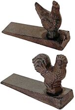 Bloque porte en fonte Coq et poule 11 x 3 x 8 cm (Lot de 2) La Grande Prairie