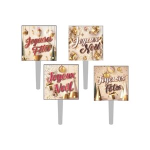 MONDO DECO Joyeux Noël & Joyeuses Fêtes Clignotants - Hauteur : 3,5 cm x50 pcs