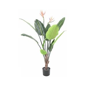 VERT ESPACE plante artificielle strelitzia 10 feuilles 2 fleurs 120 CM