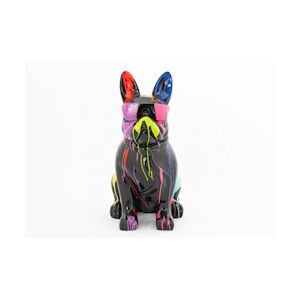 AMADEUS Bulldog Cravate Trash M noir - Résine Amadeus 49x53 cm