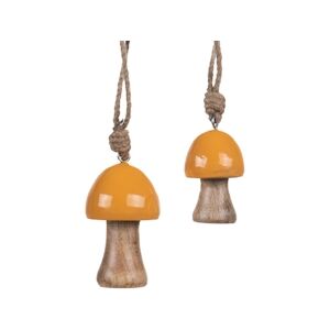 AMADEUS Sets de 2 suspensions champignon jaune en x4 - Autre Bois Amadeus 5x5 cm